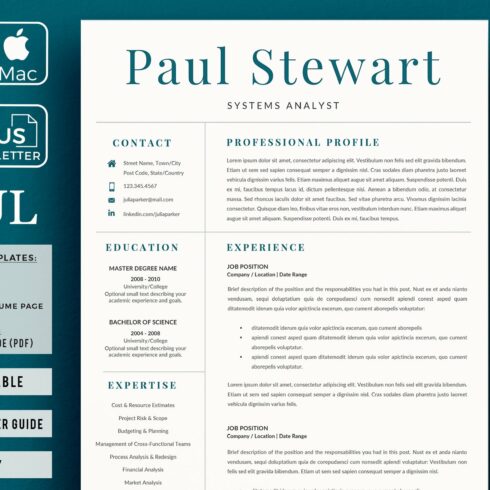 Systems Analyst Resume and Cover L. cover image.