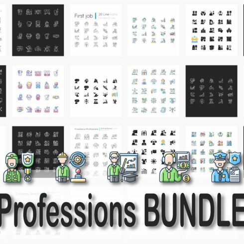 Professions icons bundle cover image.