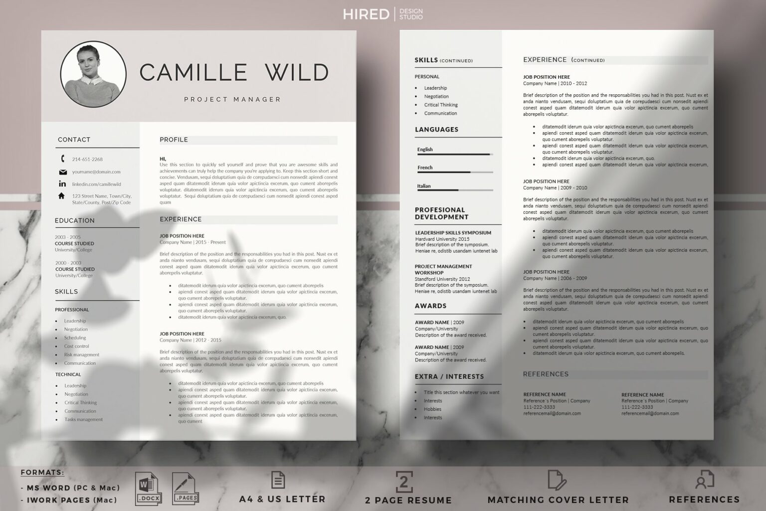 Professional CV for Project Manager – MasterBundles