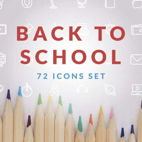 Back to School Icons set cover image.