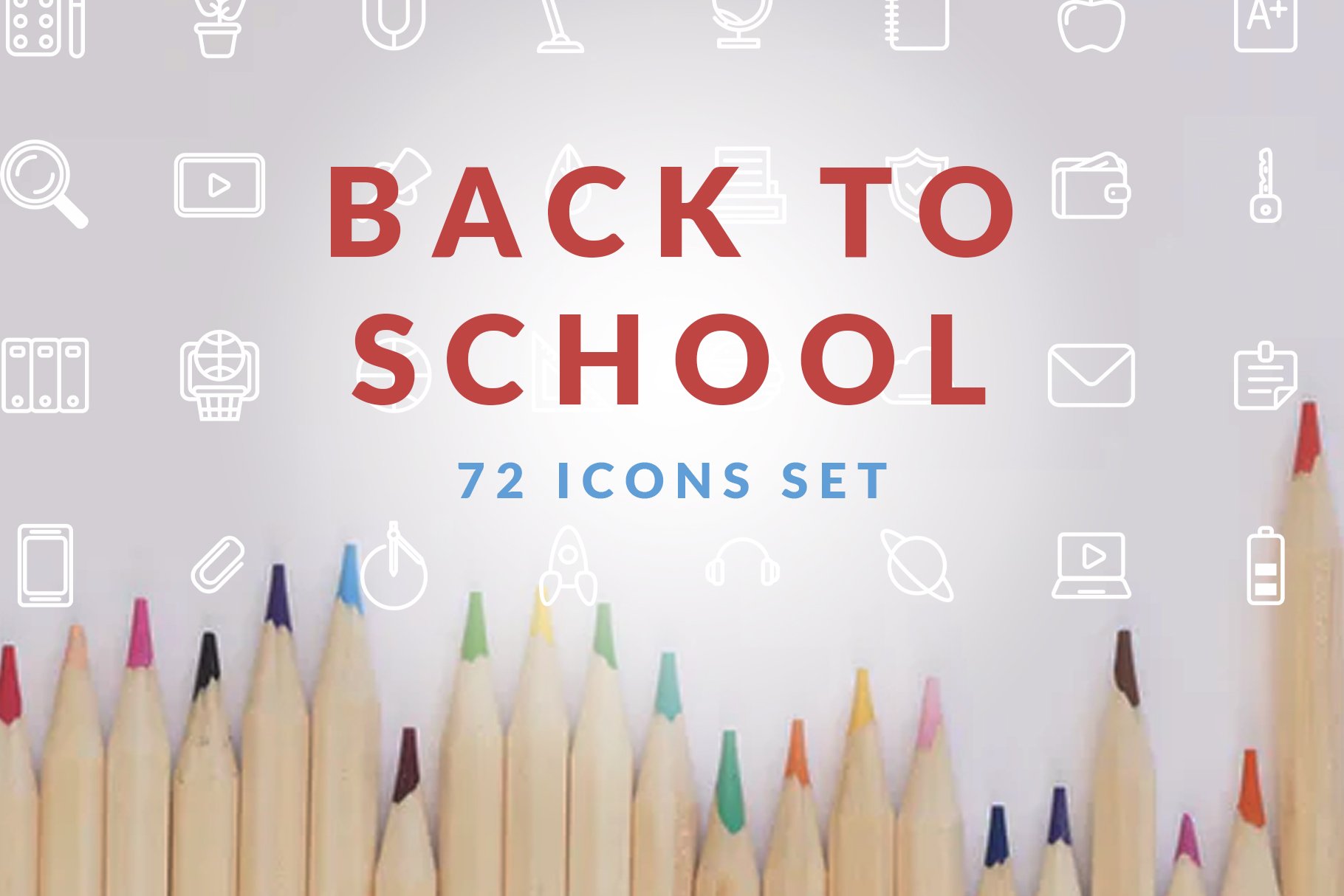 Back to School Icons set cover image.