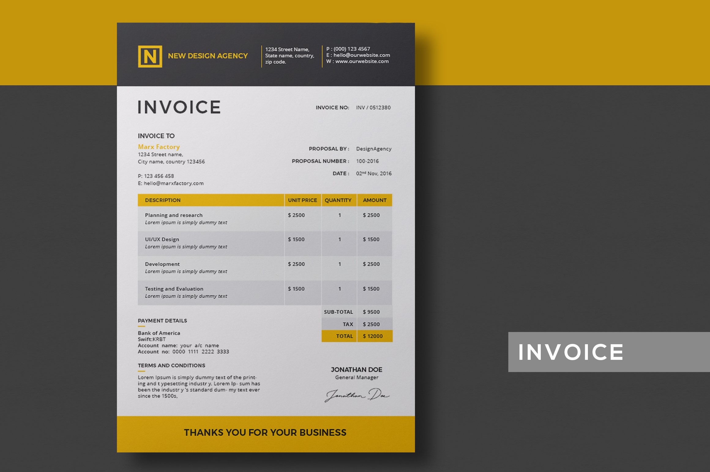 project proposal invoice 369