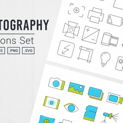 Photography 25 Icons Set UI/UX cover image.