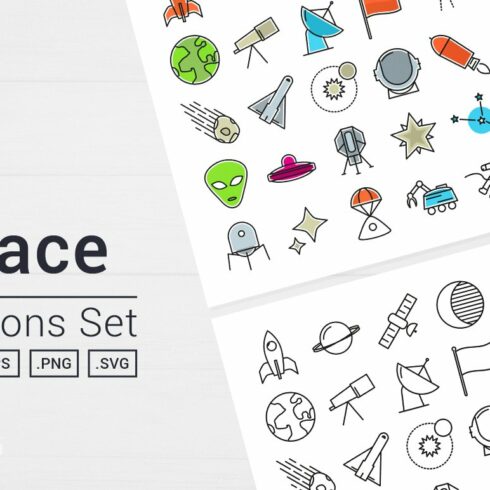 Space Icons Set cover image.