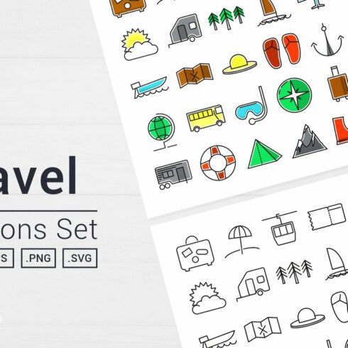 Travel and Tourism Icons Set cover image.