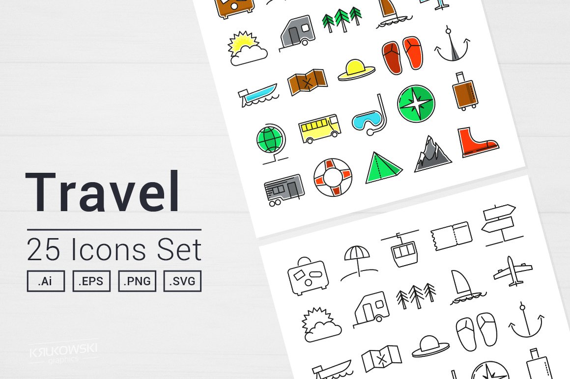 Travel and Tourism Icons Set cover image.