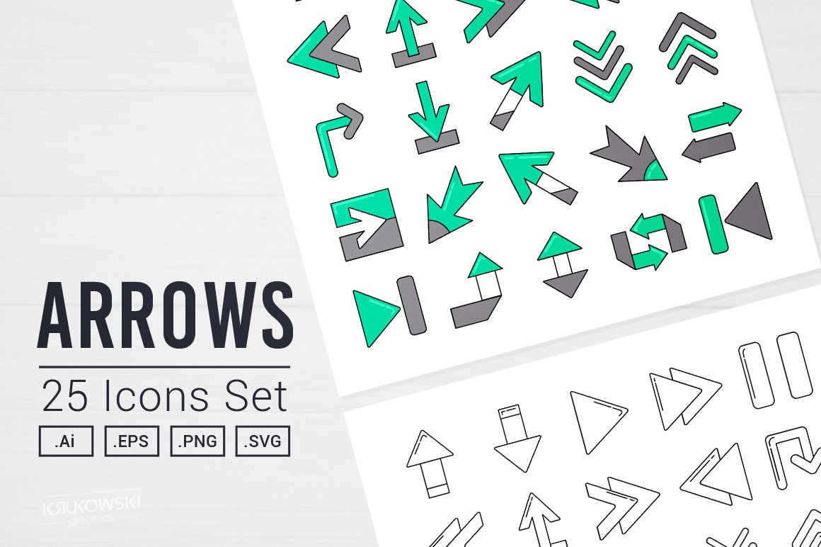 Arrows Vector Icon Set cover image.