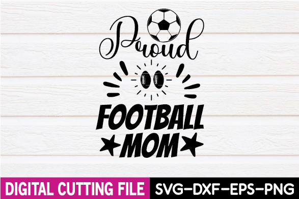 Football mom svg cut file with a soccer ball.