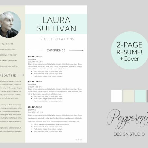 Resume Template + Cover Letter  WORD cover image.