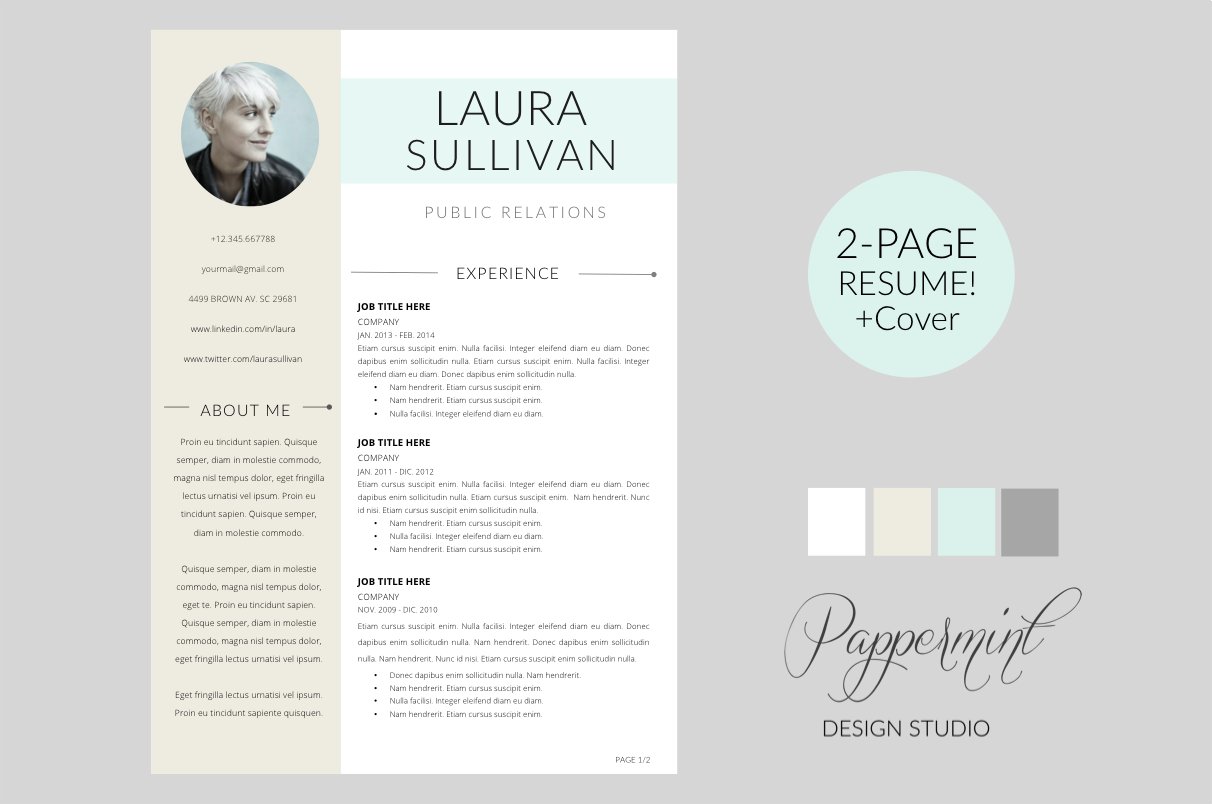 Resume Template + Cover Letter  WORD cover image.