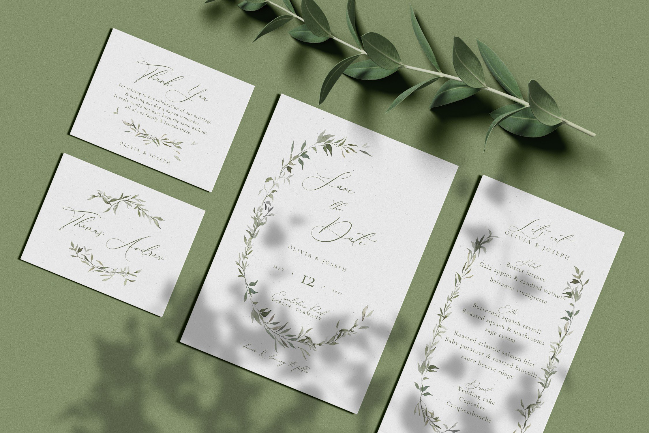 Watercolor Eucalyptus Wedding Suite preview image.