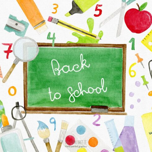 Back to school clipart cover image.