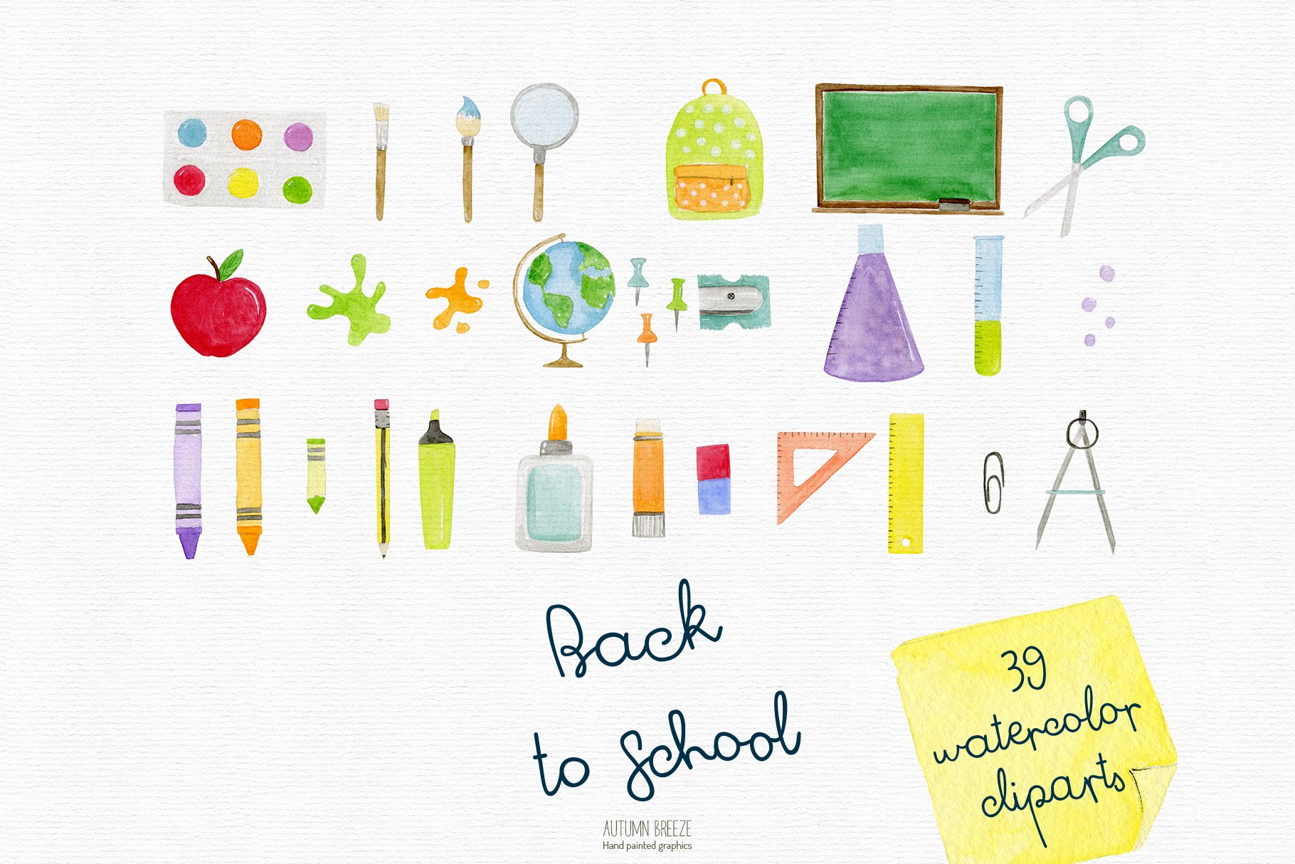 Back to school clipart preview image.