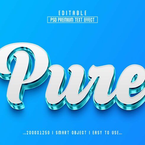 Blue background with the word pure in the middle of it.