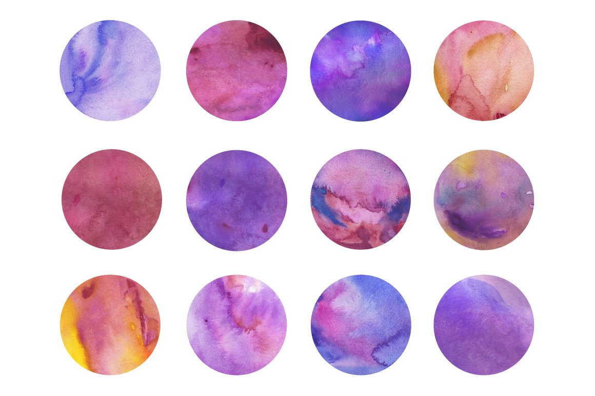 Purple Watercolor Textures Volume 3 preview image.