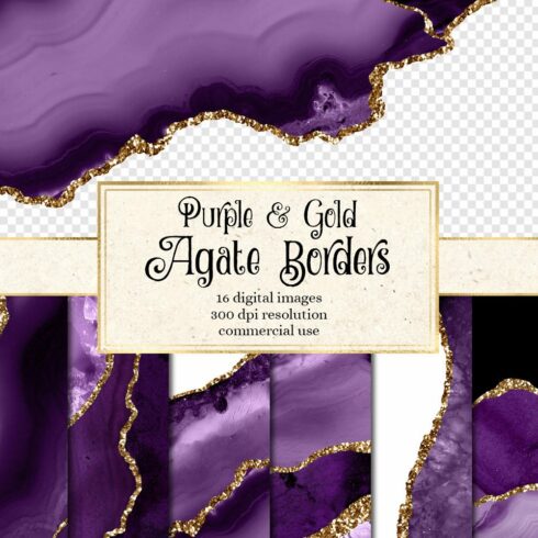 Purple & Gold Agate Borders cover image.