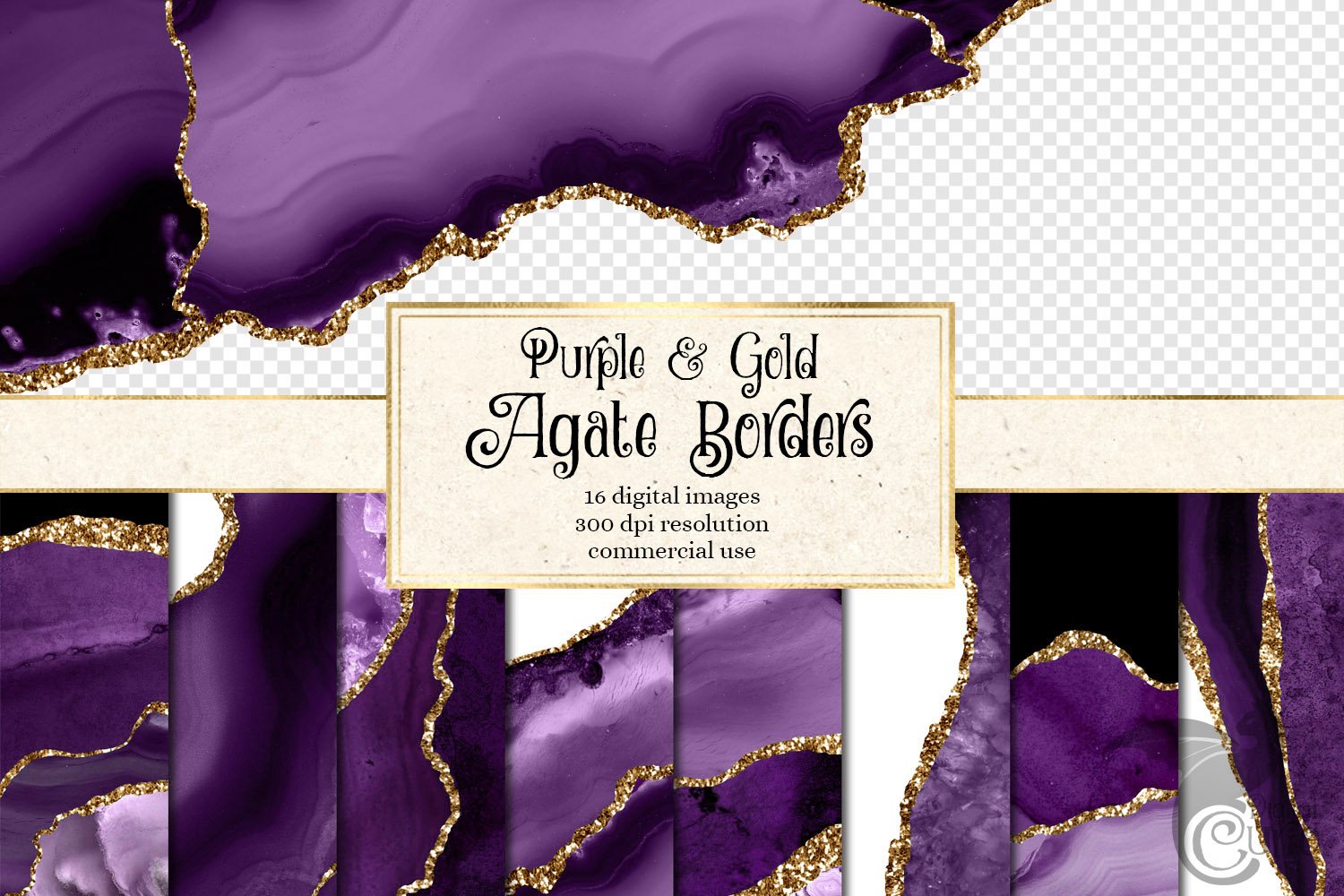 Purple & Gold Agate Borders cover image.