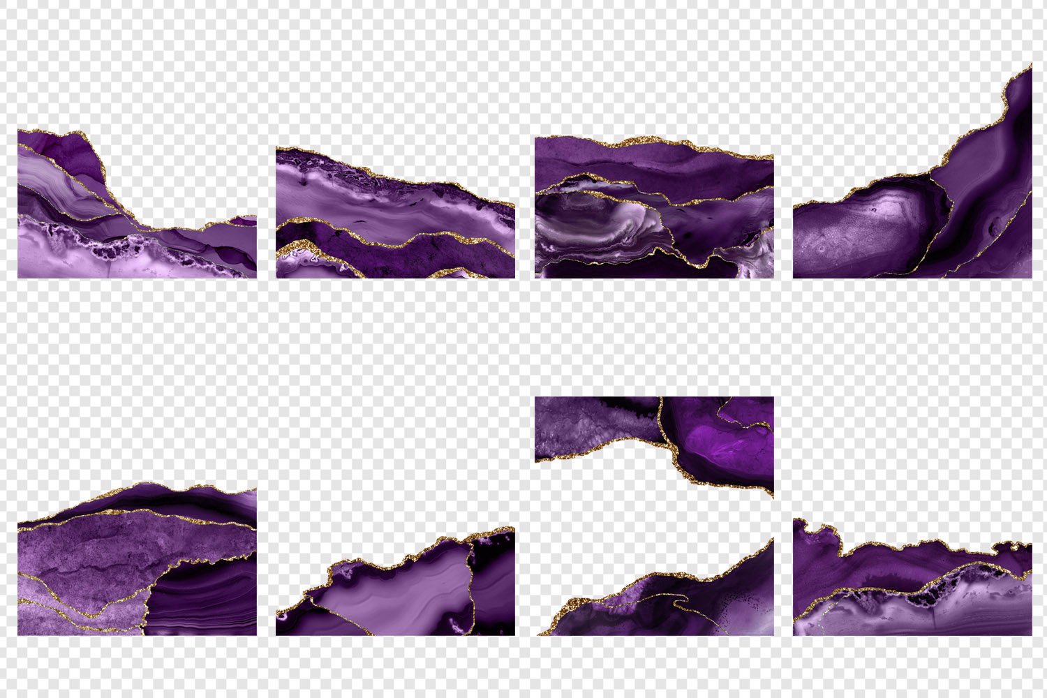 purple and gold agate borders preview 2 413