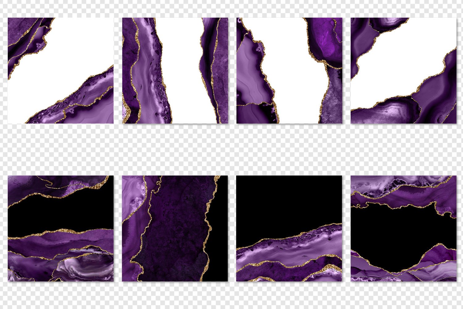 Purple & Gold Agate Borders preview image.