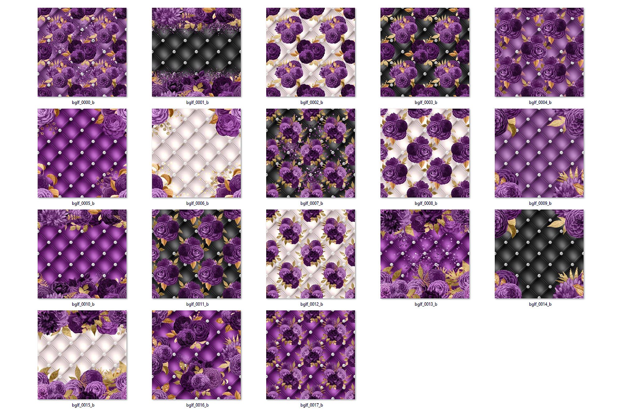 purple and gold luxury floral digital paper preview 5 781