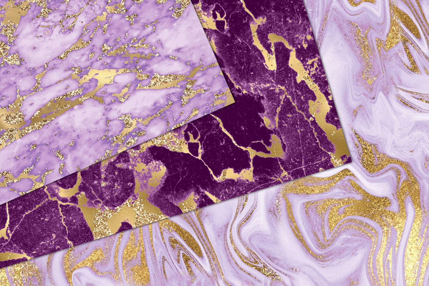 Purple and Gold Marble Textures preview image.
