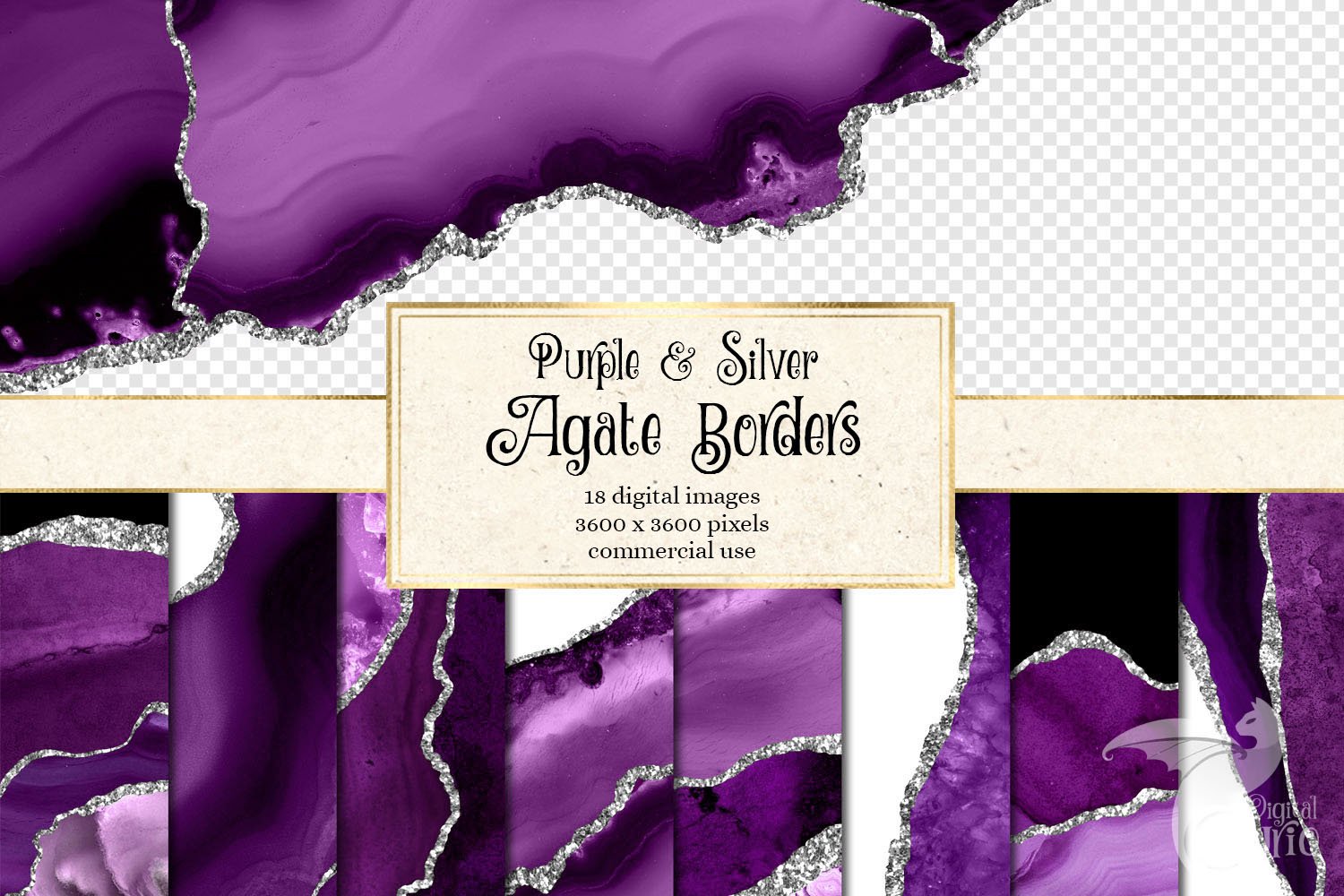 purple and silver agate borders preview 1 352