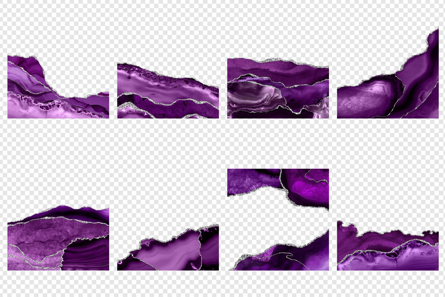 Purple and Silver Agate Borders preview image.