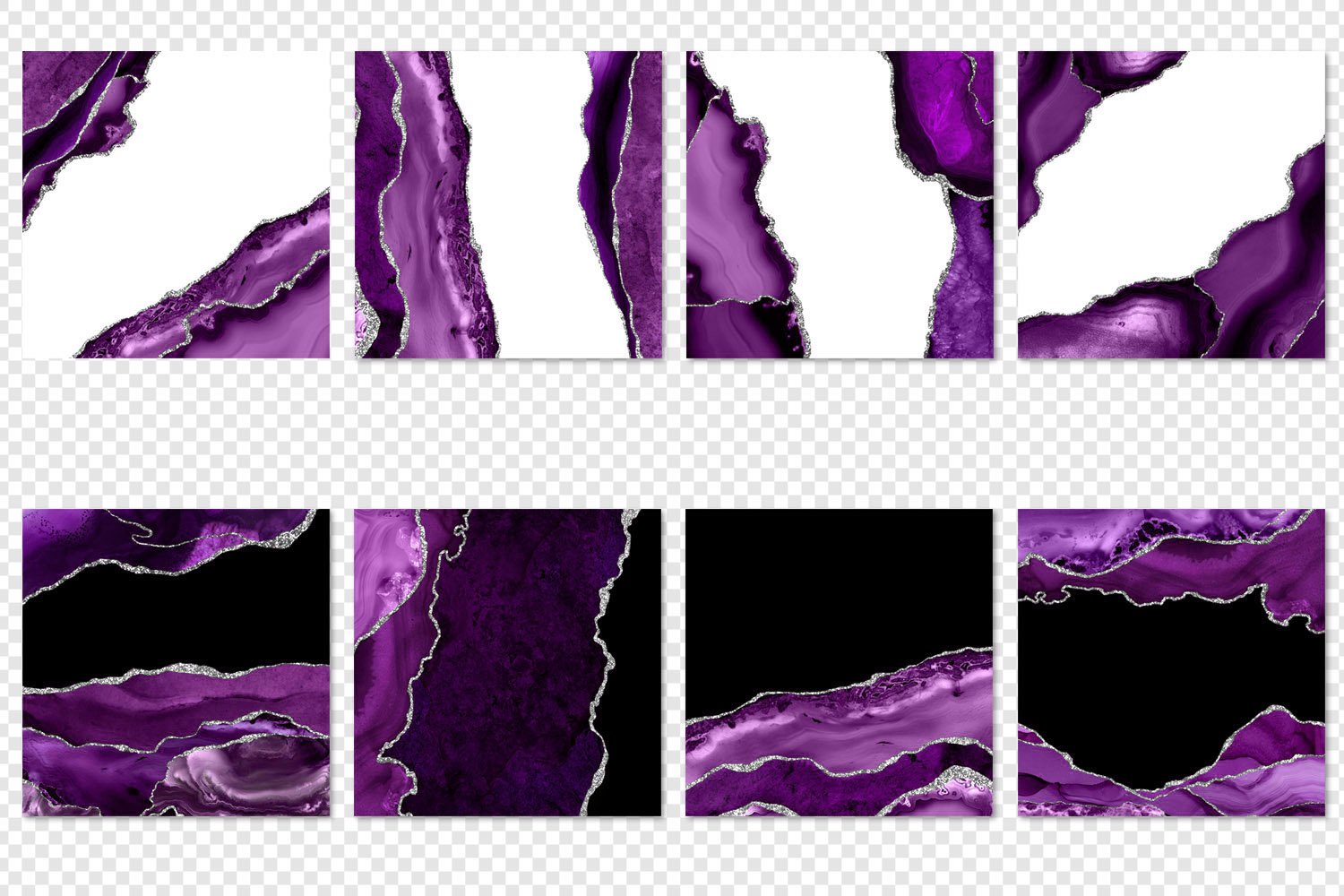 purple and silver agate borders preview 3 995