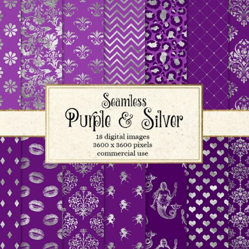 Purple and Silver Digital Paper cover image.