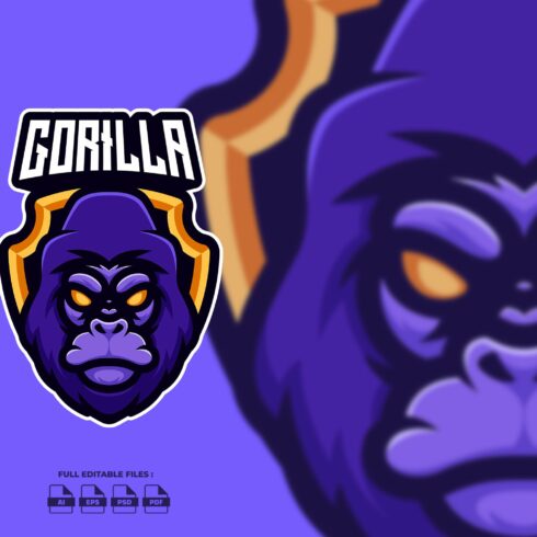 Purple Gorilla Esport Mascot Logo cover image.