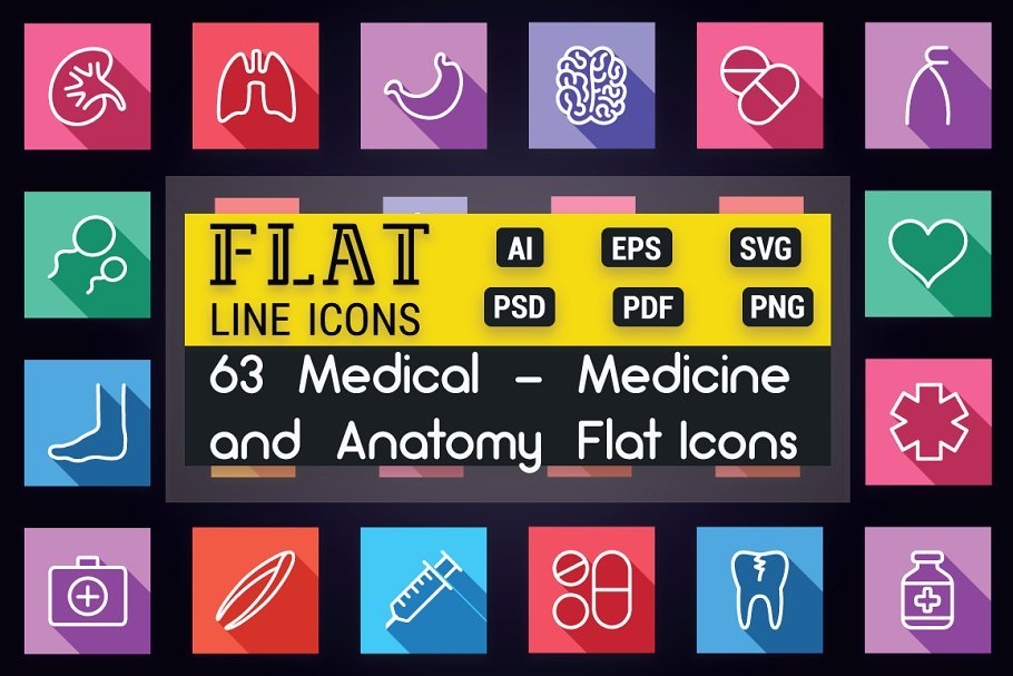 Medical - Medicine & Anatomy Icons cover image.