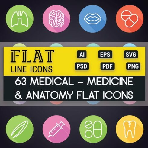 Medical - Medicine & Anatomy Icons cover image.