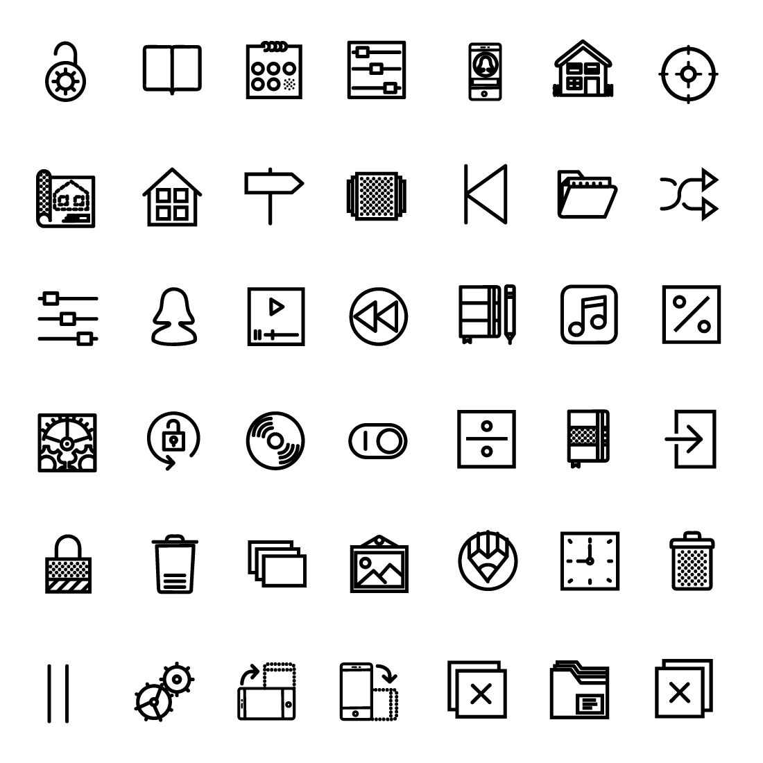 Set of different types of icons.