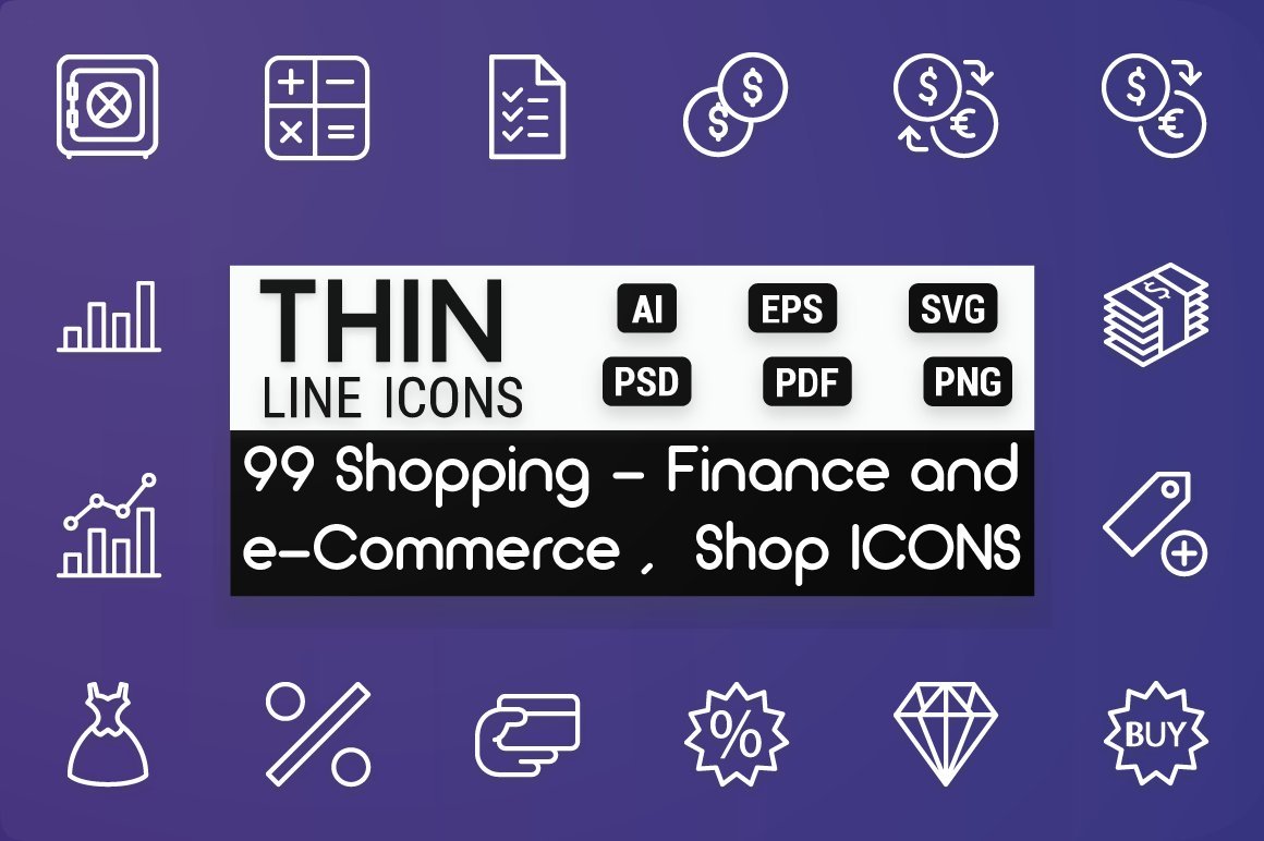 Shopping - Finance & Commerce Icons cover image.