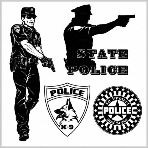 Police man - Police badges and cover image.