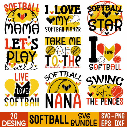 Softball Svg Bundle cover image.