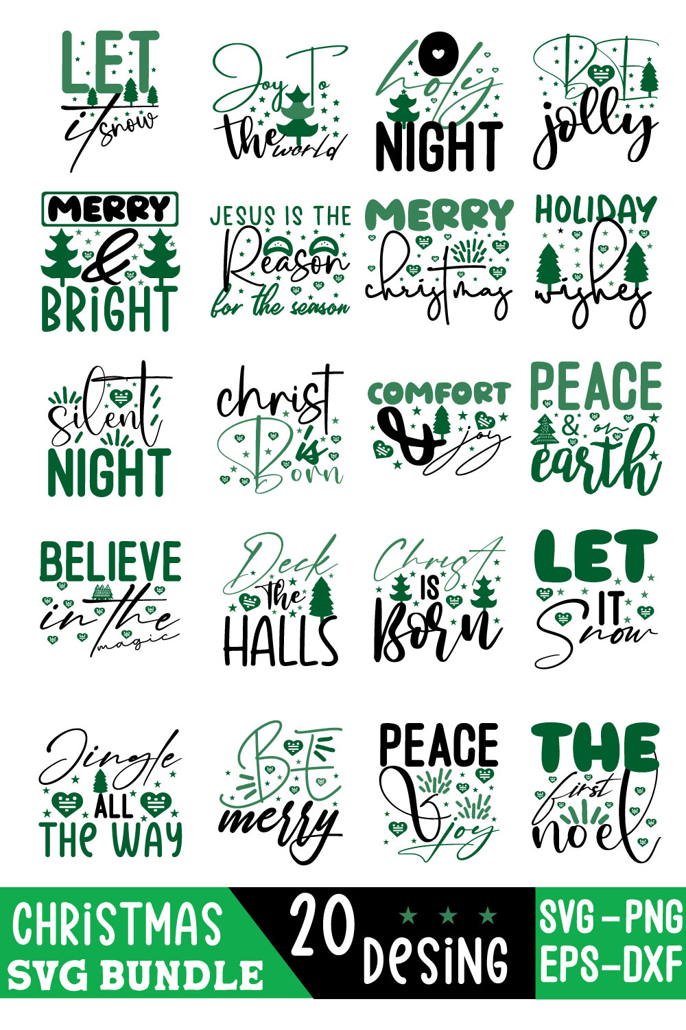 Christmas Svg Bundle pinterest preview image.