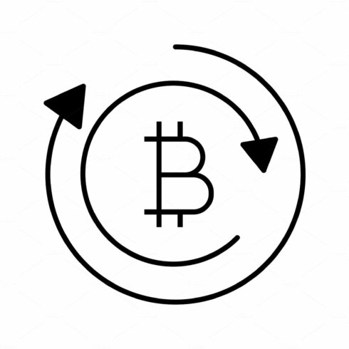 Bitcoin exchange glyph icon cover image.