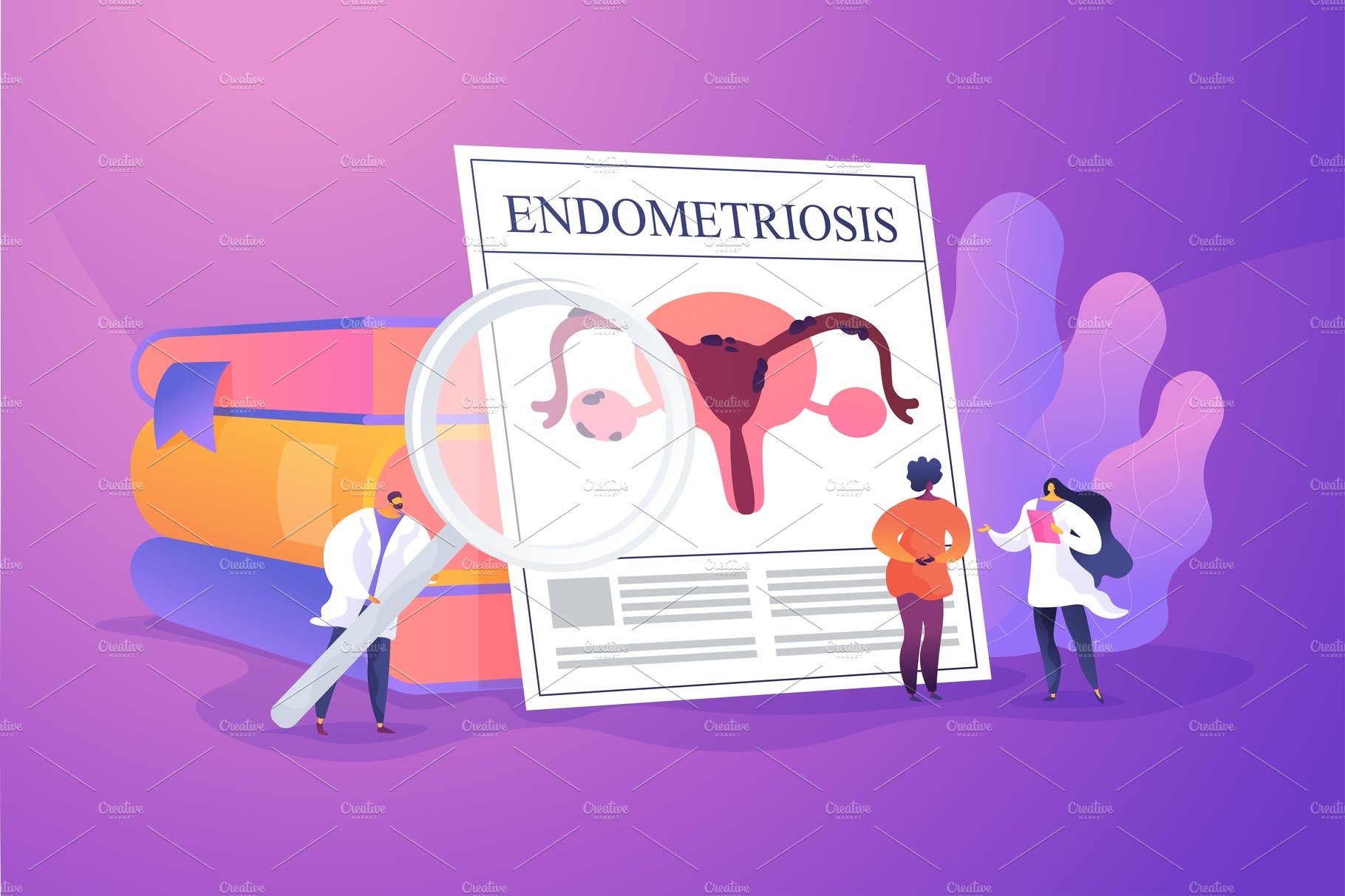 Endometriosis concept vector cover image.