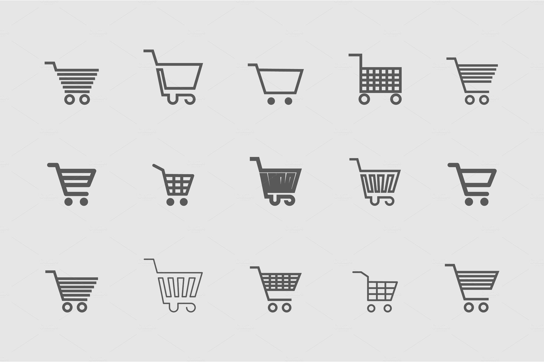 Shopping cart icons cover image.