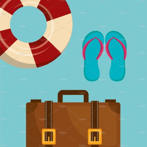 summer vacations holidays icons cover image.