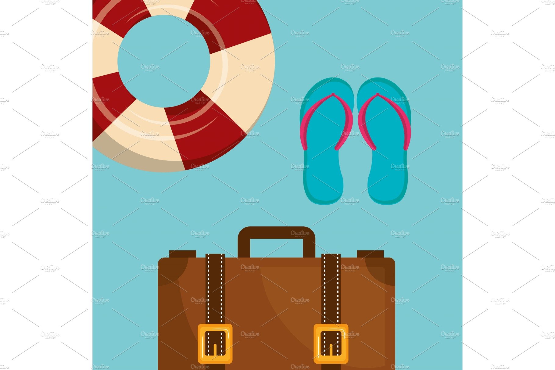 summer vacations holidays icons cover image.
