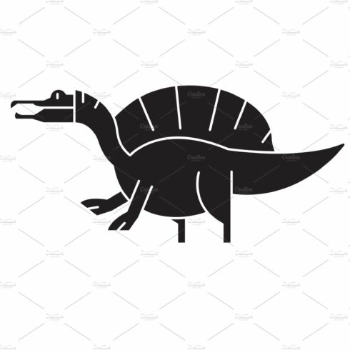 Spinosaurus black vector concept cover image.