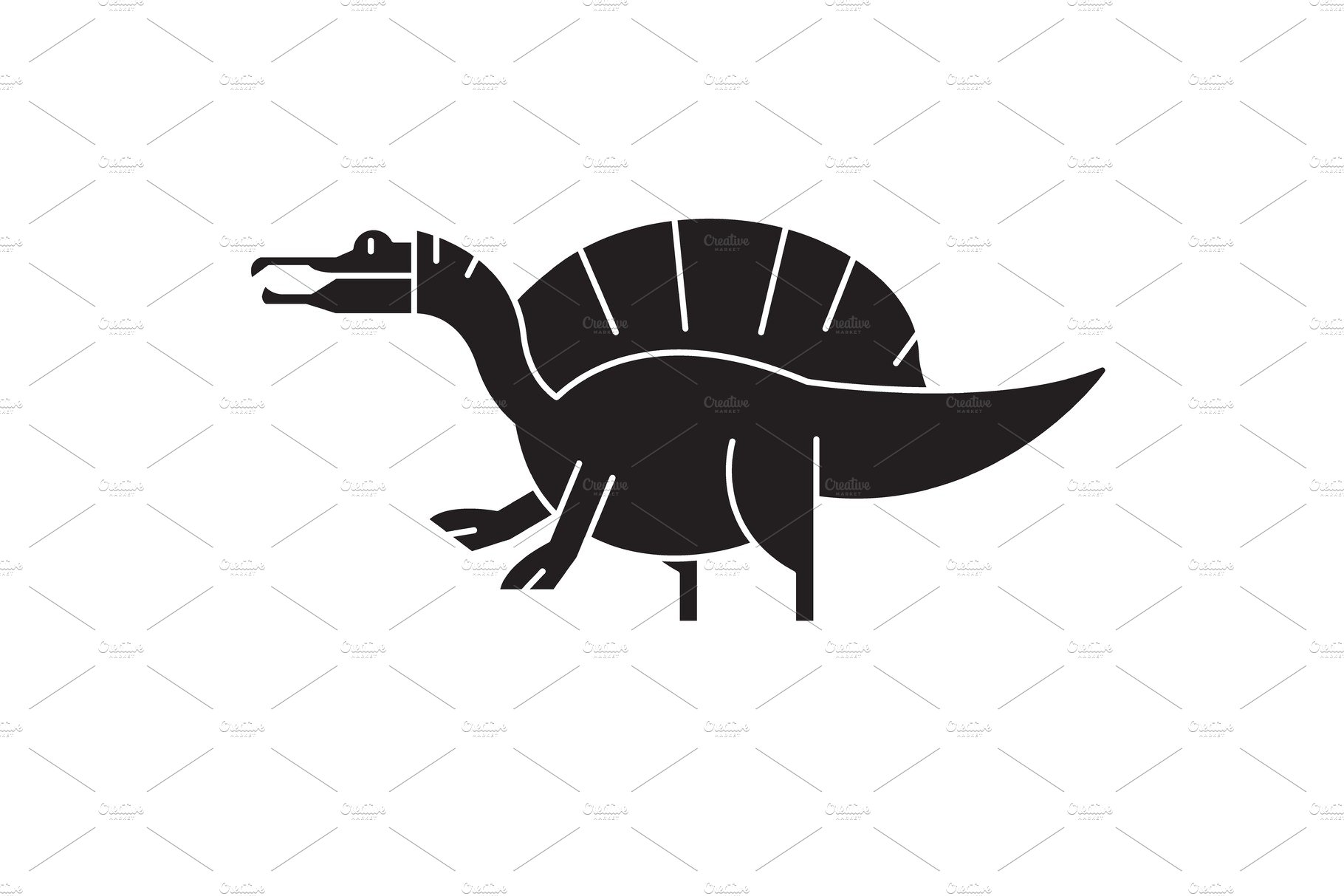 Spinosaurus black vector concept cover image.