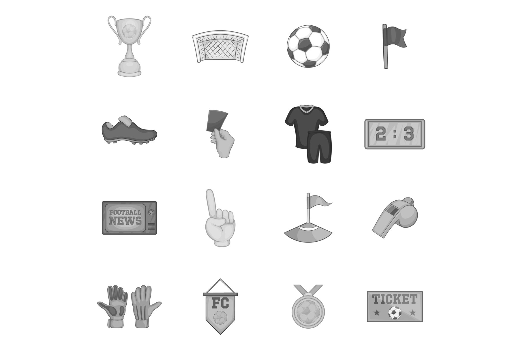 Soccer icons set cover image.