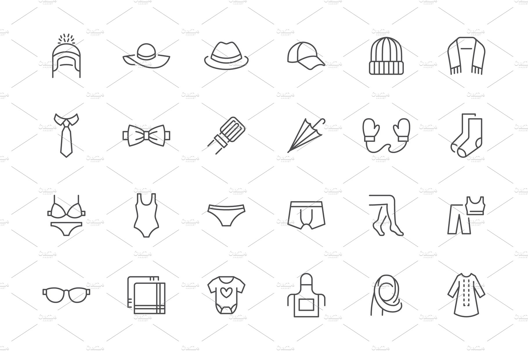 Accessories Line Icons preview image.