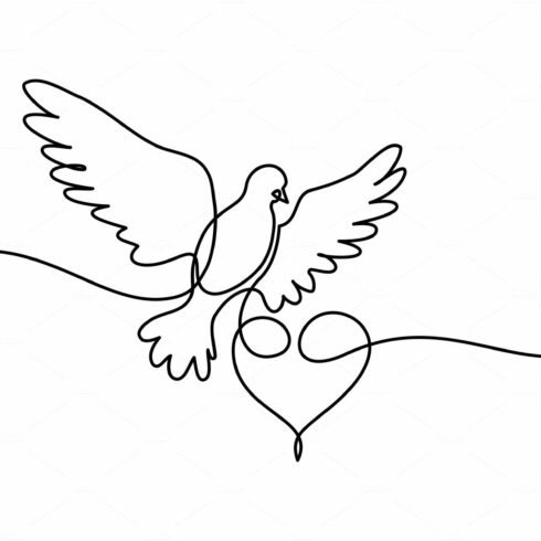 Flying pigeon logo One line cover image.