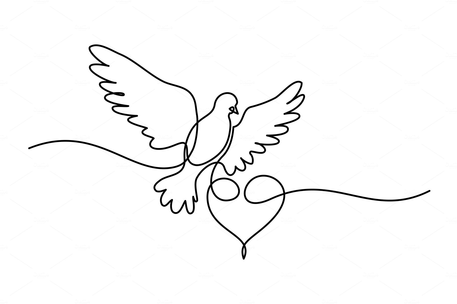 Flying pigeon logo One line cover image.