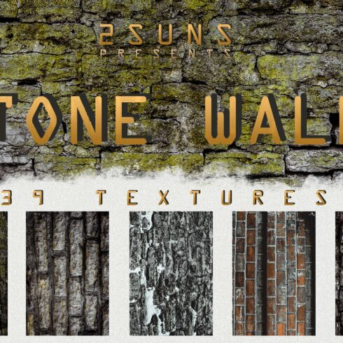 Stone Walls Photoshop textures cover image.