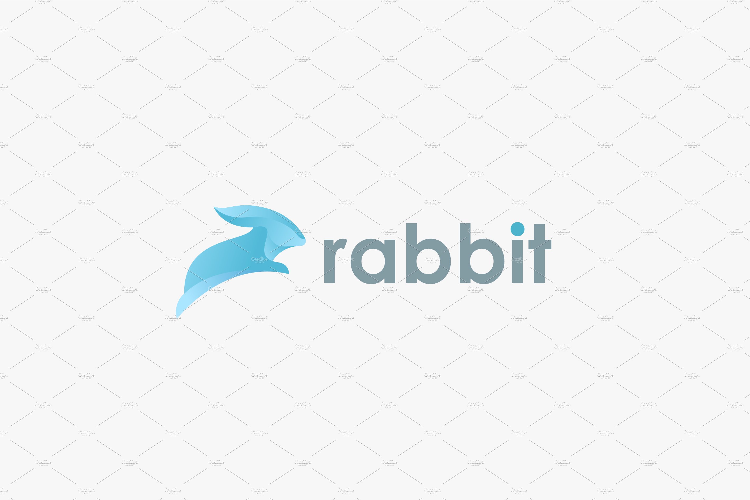 Modern jumping rabbit logo cover image.